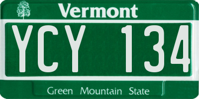 VT license plate YCY134