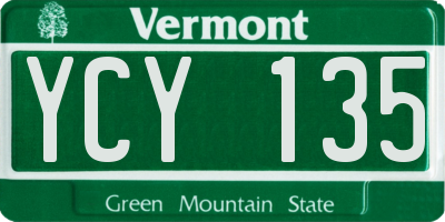 VT license plate YCY135
