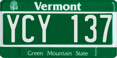 VT license plate YCY137