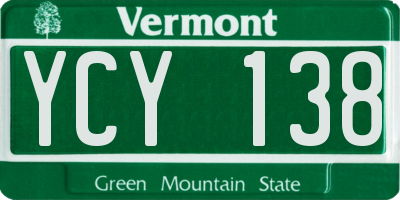 VT license plate YCY138
