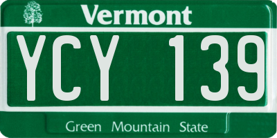 VT license plate YCY139