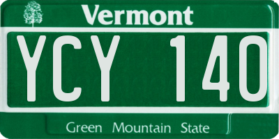 VT license plate YCY140