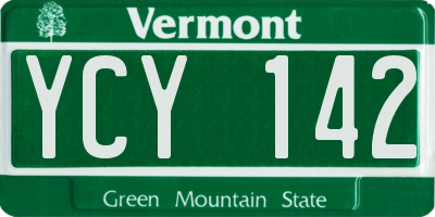 VT license plate YCY142
