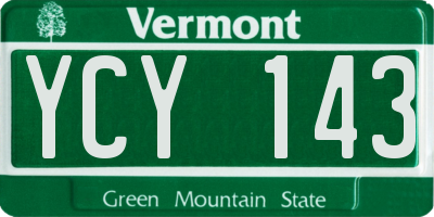 VT license plate YCY143