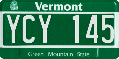 VT license plate YCY145