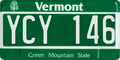 VT license plate YCY146