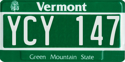 VT license plate YCY147