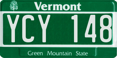 VT license plate YCY148