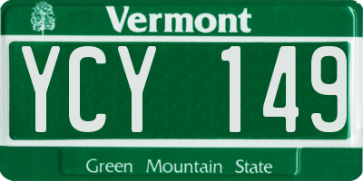 VT license plate YCY149