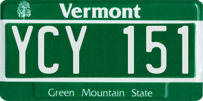 VT license plate YCY151