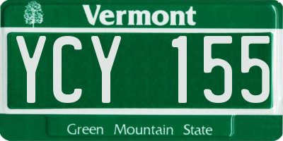 VT license plate YCY155