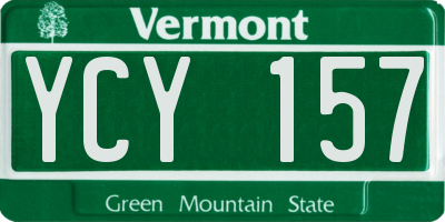 VT license plate YCY157