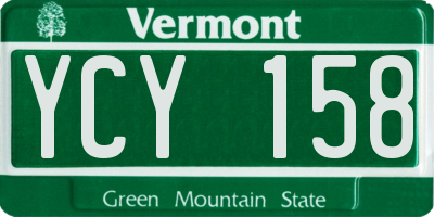 VT license plate YCY158