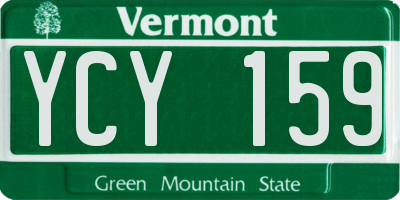 VT license plate YCY159