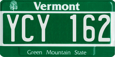 VT license plate YCY162