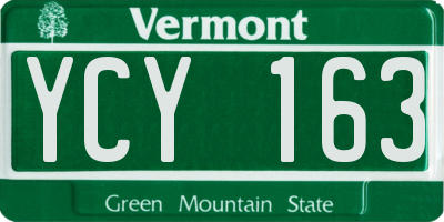 VT license plate YCY163