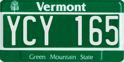 VT license plate YCY165