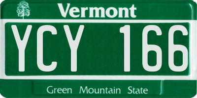 VT license plate YCY166