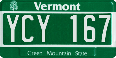 VT license plate YCY167
