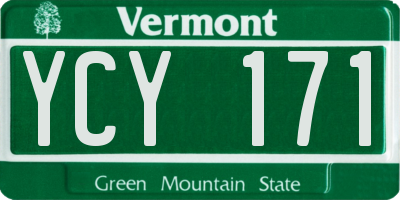 VT license plate YCY171