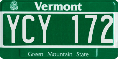VT license plate YCY172