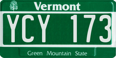 VT license plate YCY173