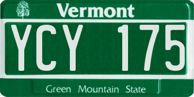 VT license plate YCY175
