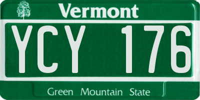 VT license plate YCY176