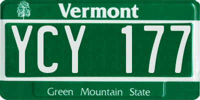 VT license plate YCY177