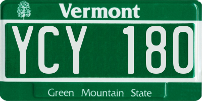 VT license plate YCY180