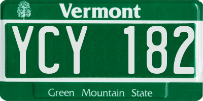 VT license plate YCY182