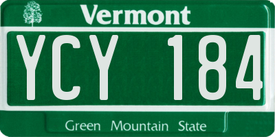 VT license plate YCY184