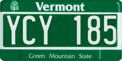 VT license plate YCY185