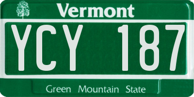 VT license plate YCY187