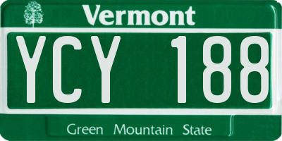VT license plate YCY188