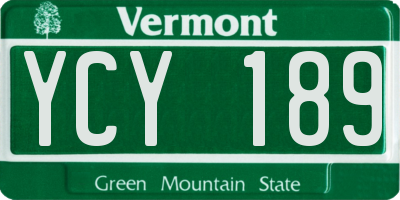 VT license plate YCY189