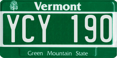 VT license plate YCY190