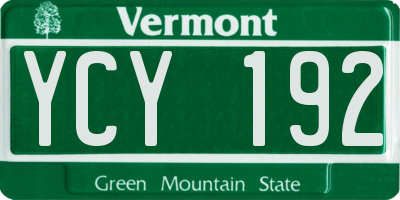 VT license plate YCY192