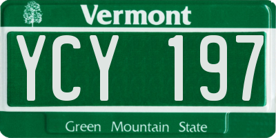 VT license plate YCY197