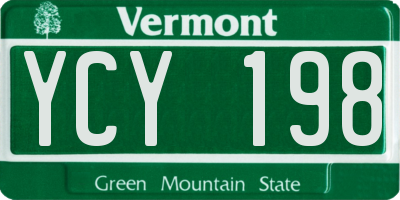 VT license plate YCY198
