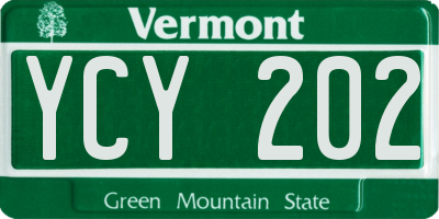 VT license plate YCY202