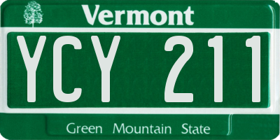 VT license plate YCY211