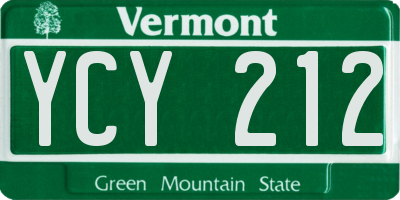 VT license plate YCY212