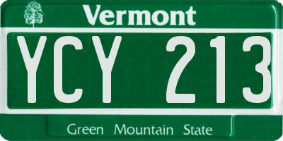 VT license plate YCY213