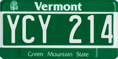 VT license plate YCY214