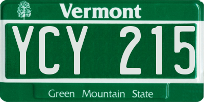 VT license plate YCY215