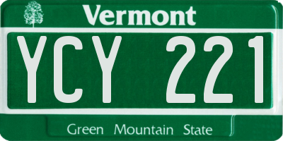VT license plate YCY221