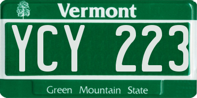 VT license plate YCY223