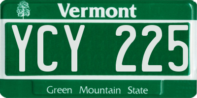 VT license plate YCY225