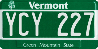 VT license plate YCY227